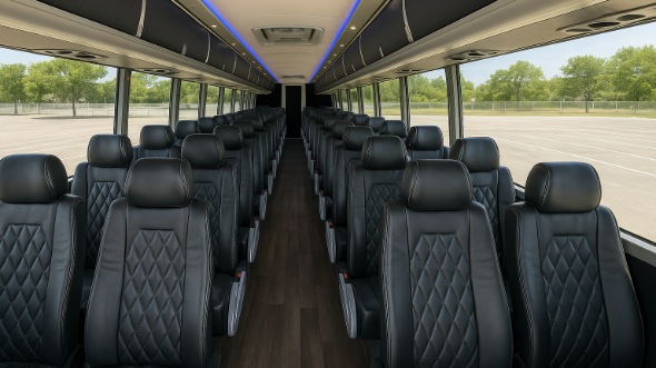 olathe 54 passenger charter bus inside